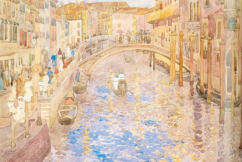 Maurice Prendergast Venetian Canal Scene Spain oil painting art
